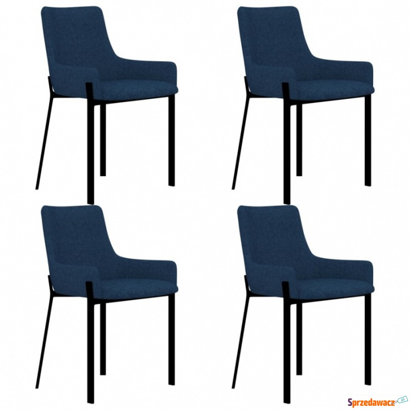 Krzesła do kuchni 4 szt. niebieskie tapicerowane... - Krzesła kuchenne - Żyrardów