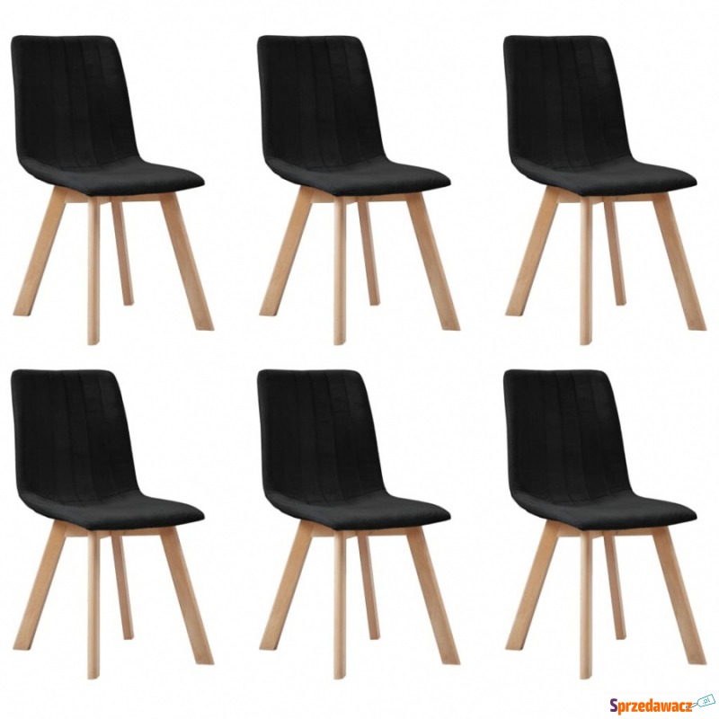 Krzesła do kuchni 6 szt. czarne tapicerowane... - Krzesła kuchenne - Starogard Gdański