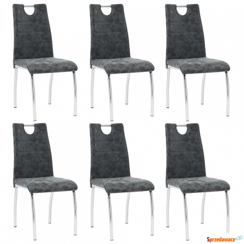 Krzesła do jadalni 6 szt. czarne sztuczna skóra - Krzesła do salonu i jadalni - Kraśnik