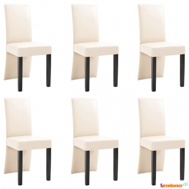 Krzesła do jadalni 6 szt. kremowe sztuczna skóra - Krzesła do salonu i jadalni - Karbowo