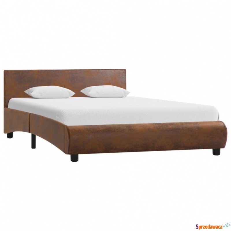 Rama łóżka, brązowa, sztuczna skóra, 140 x 200 cm - Łóżka - Pabianice