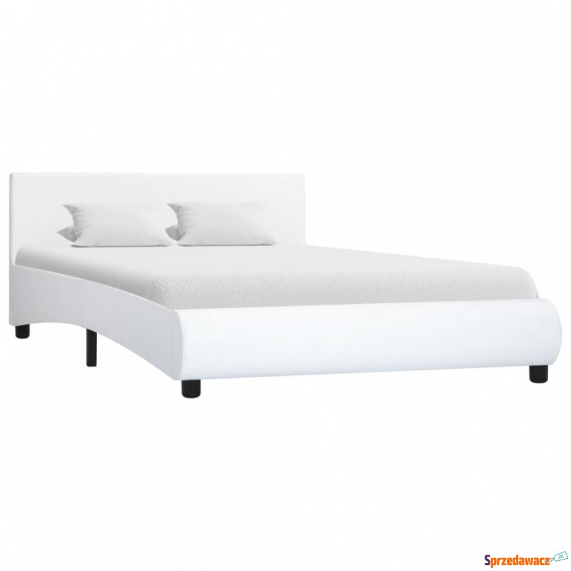 Rama łóżka, biała, sztuczna skóra, 140 x 200 cm - Stelaże do łóżek - Olsztyn