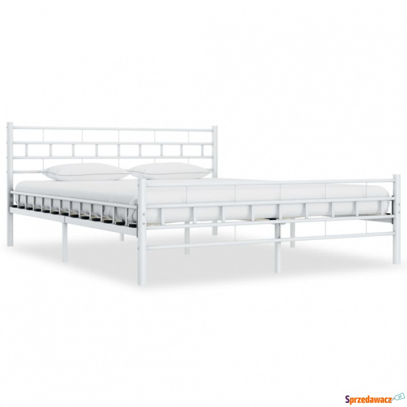 Rama łóżka, biała, metalowa, 140 x 200 cm - Stelaże do łóżek - Zawiercie