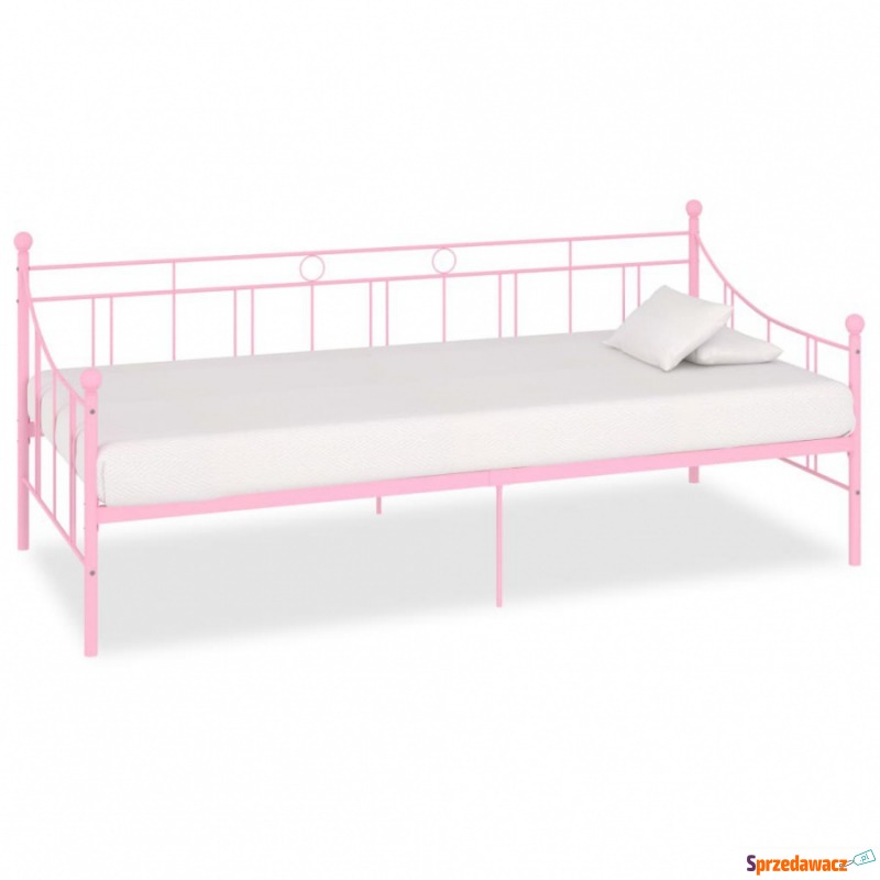 Rama leżanki, różowa, metalowa, 90 x 200 cm - Stelaże do łóżek - Knurów