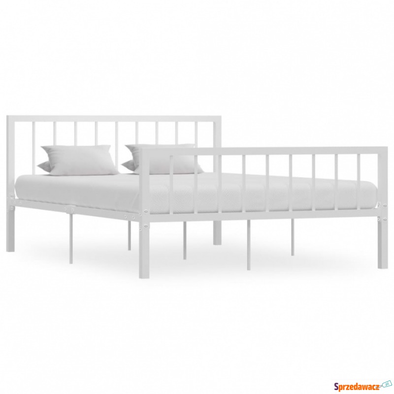 Rama łóżka, biała, metalowa, 140 x 200 cm - Stelaże do łóżek - Inowrocław