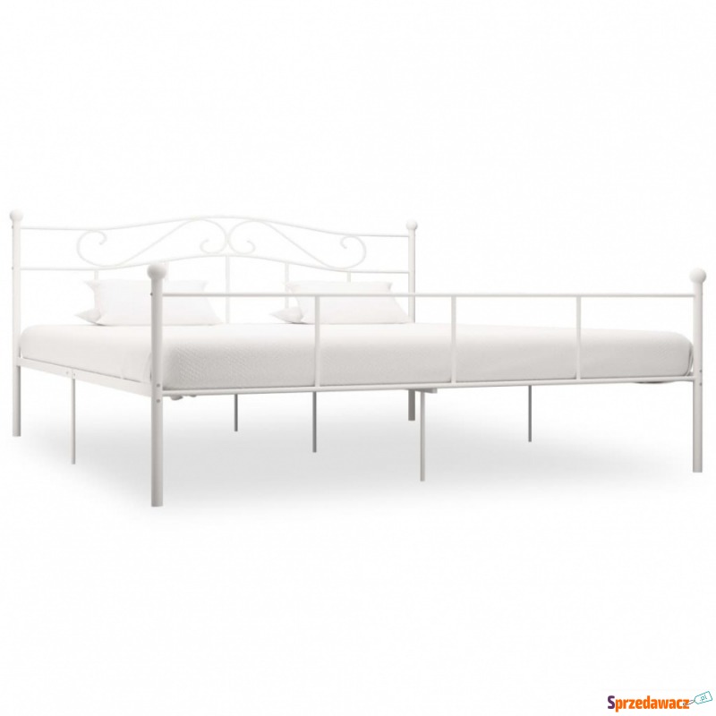 Rama łóżka, biała, metalowa, 200 x 200 cm - Łóżka - Mielec