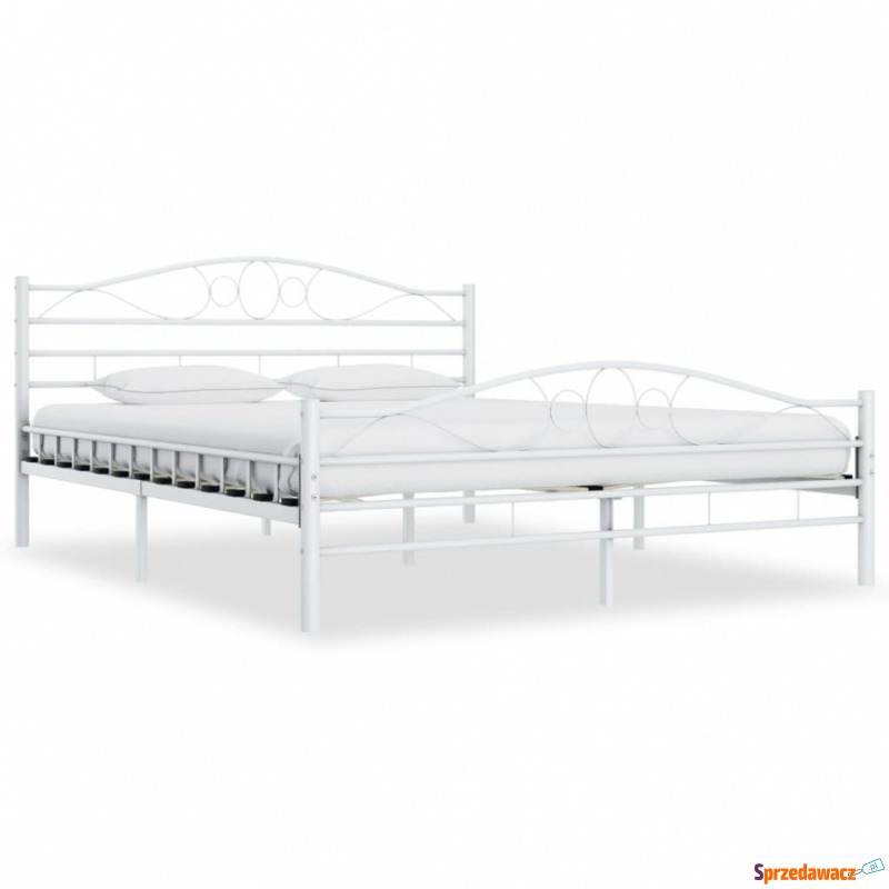 Rama łóżka, biała, metalowa, 140 x 200 cm - Stelaże do łóżek - Sochaczew