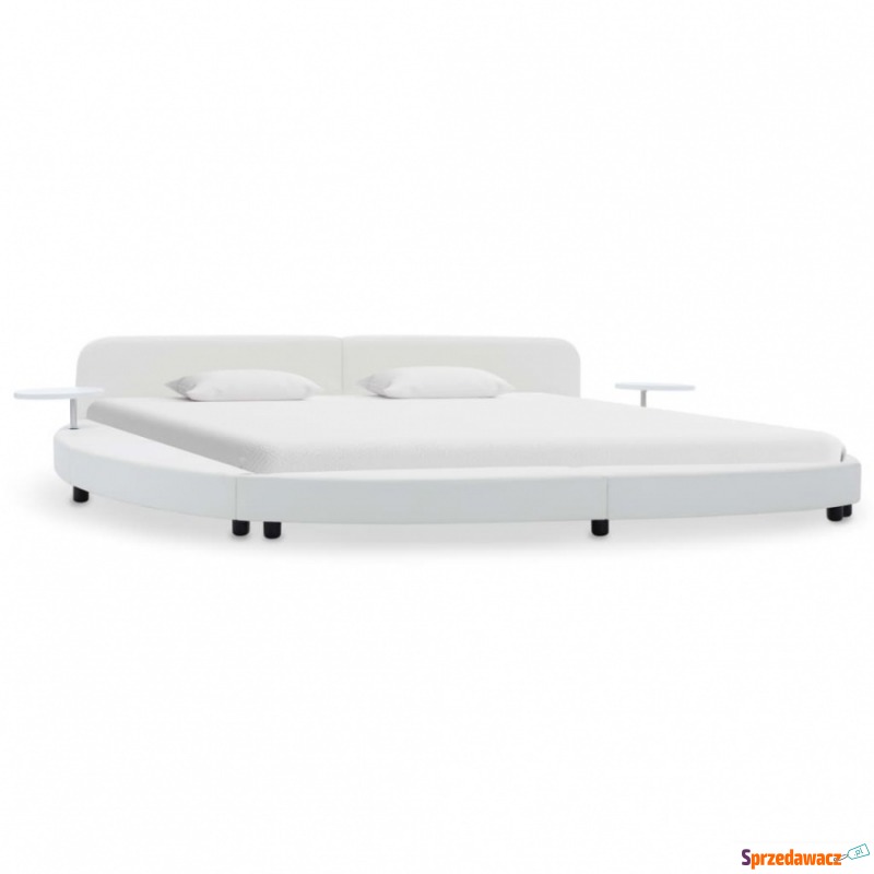 Rama łóżka, biała, sztuczna skóra, 180 x 200 cm - Łóżka - Krosno