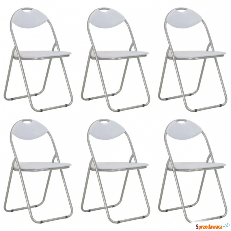 Składane krzesła jadalniane, 6 szt., białe, s... - Krzesła ogrodowe - Nysa
