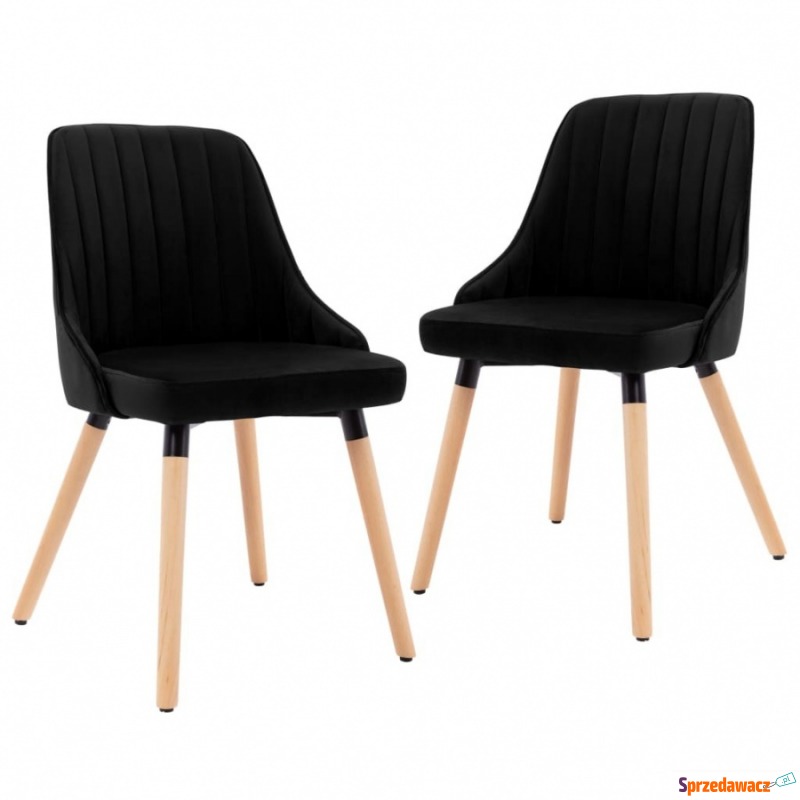 Krzesła stołowe, 2 szt., czarne, aksamitne - Krzesła kuchenne - Rybarzowice