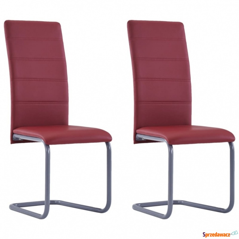 Krzesła stołowe, wspornikowe, 2 szt., czerwone,... - Krzesła kuchenne - Sochaczew