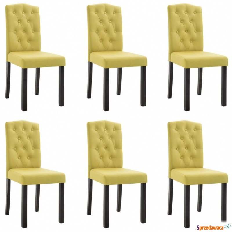 Krzesła stołowe, 6 szt., zielone, tapicerowane... - Krzesła kuchenne - Mysłowice