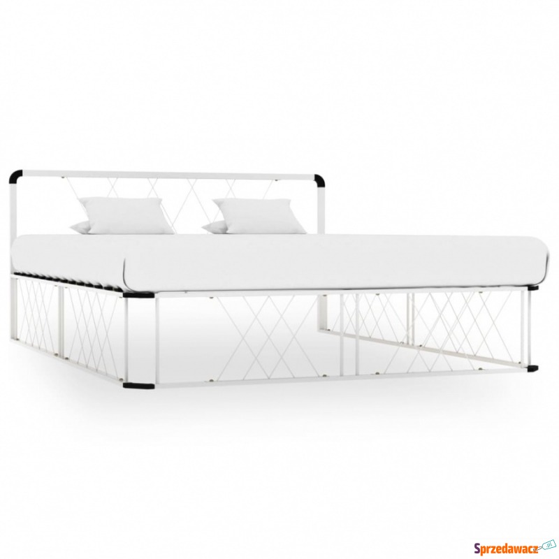 Rama łóżka, biała, metalowa, 160 x 200 cm - Łóżka - Słupsk