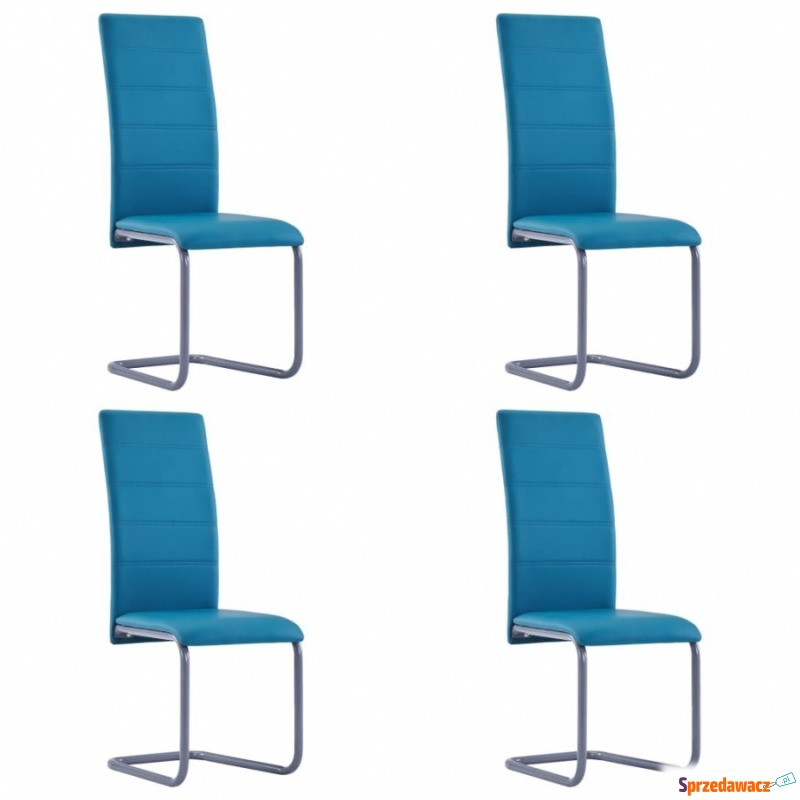 Krzesła stołowe, wspornikowe 4 szt., niebieskie,... - Krzesła kuchenne - Jasło
