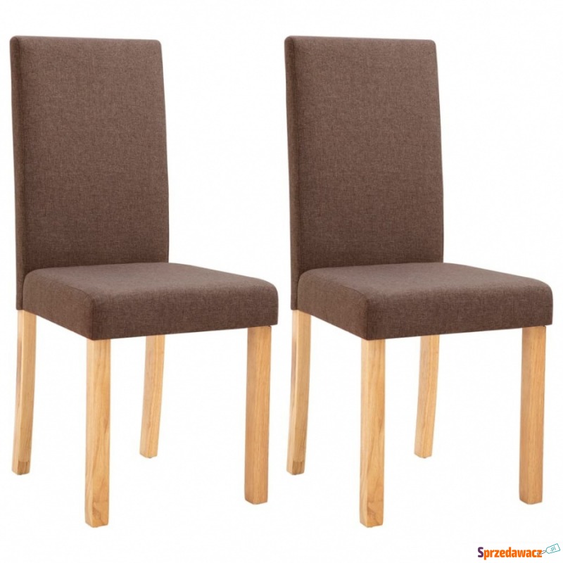 Krzesła stołowe, 2 szt., brązowe, tapicerowane... - Krzesła kuchenne - Olsztyn