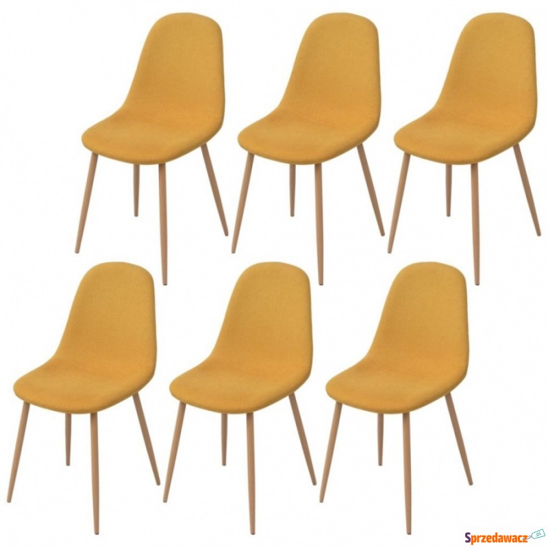 Krzesła stołowe, 6 szt., żółte, tkanina - Krzesła kuchenne - Opole