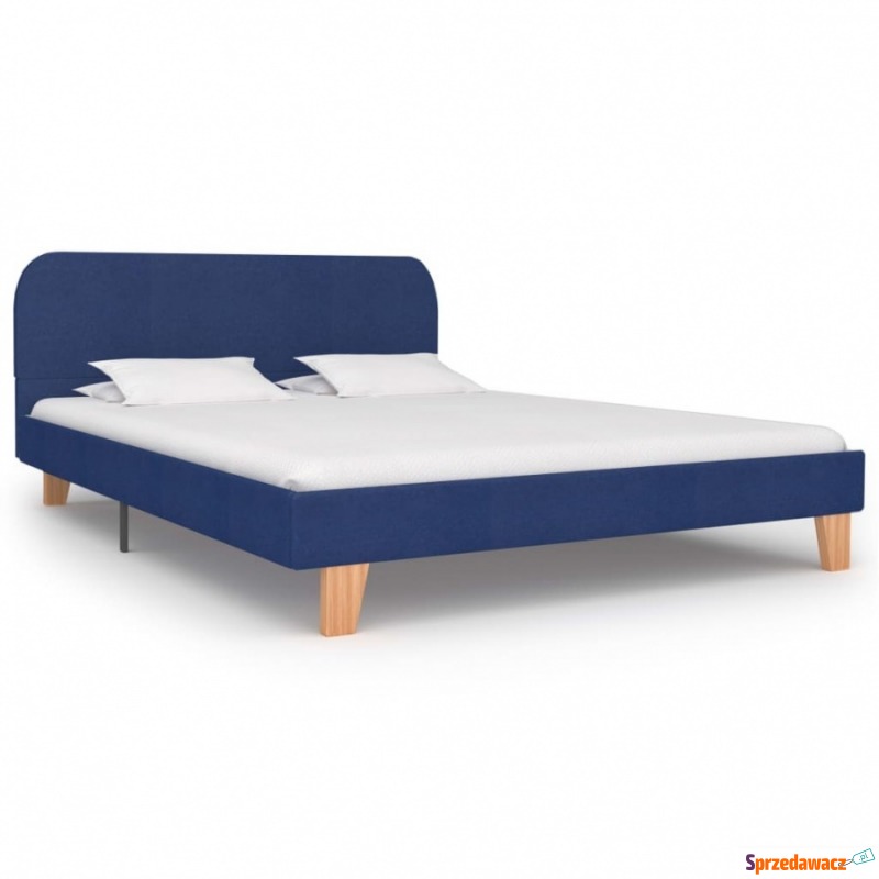Rama łóżka, niebieska, tkanina, 140 x 200 cm - Stelaże do łóżek - Brzeg