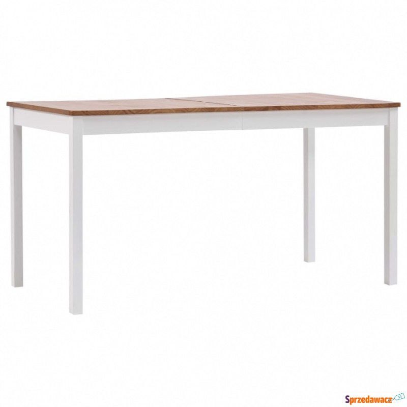 Stół do jadalni, biało-brązowy, 140x70x73 cm,... - Stoły kuchenne - Koszalin