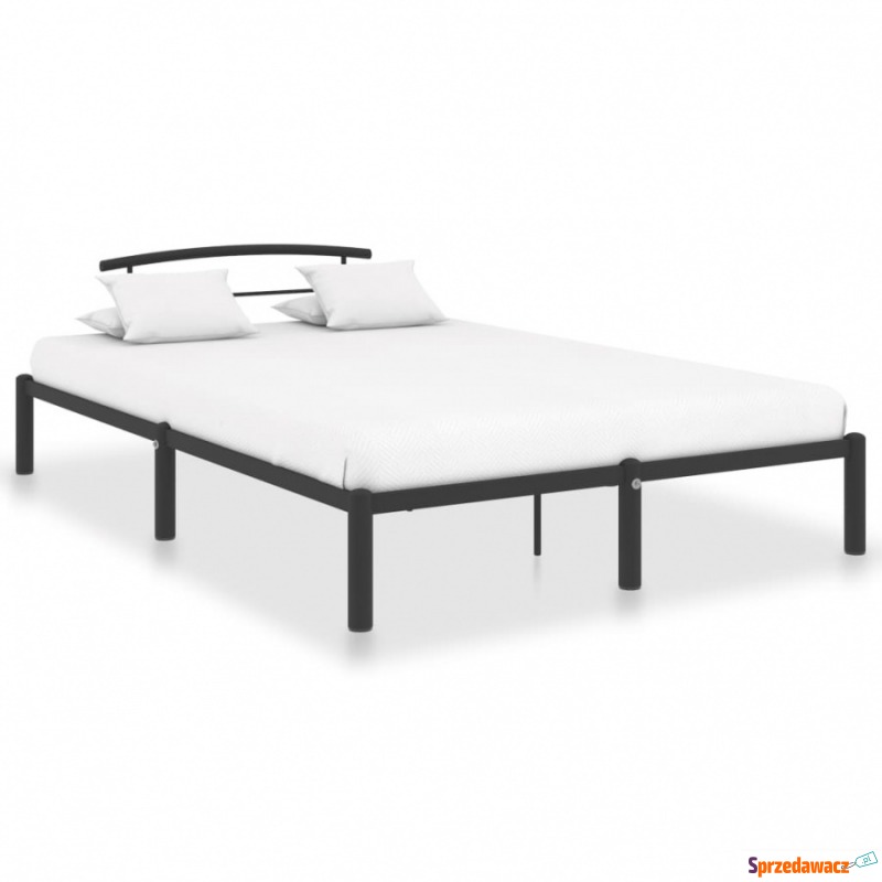 Rama łóżka, czarna, metalowa, 140 x 200 cm - Stelaże do łóżek - Sianowo