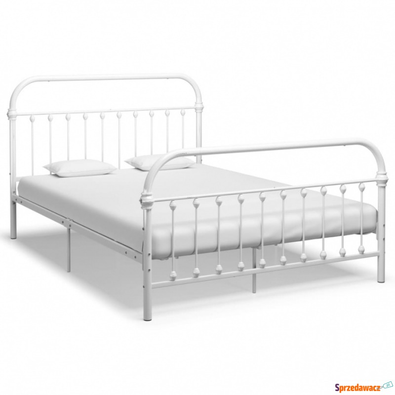 Rama łóżka, biała, metalowa, 140 x 200 cm - Stelaże do łóżek - Żnin