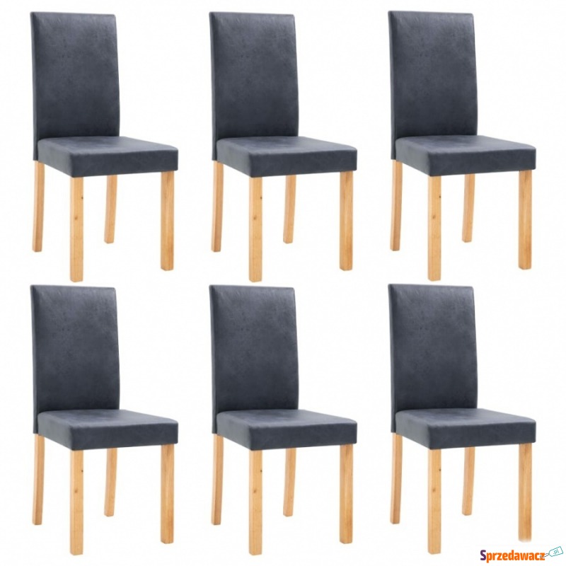Krzesła stołowe, 6 szt., szare, sztuczna skóra - Krzesła kuchenne - Rzeszów