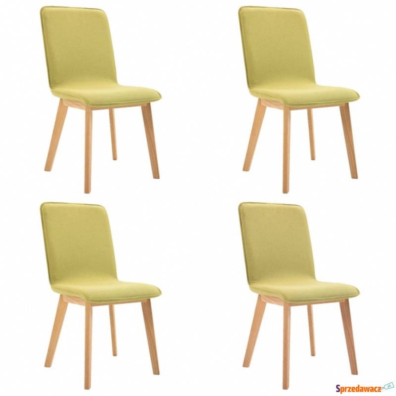 Krzesła stołowe, 4 szt., zielone, tkanina i lity... - Krzesła kuchenne - Gniezno