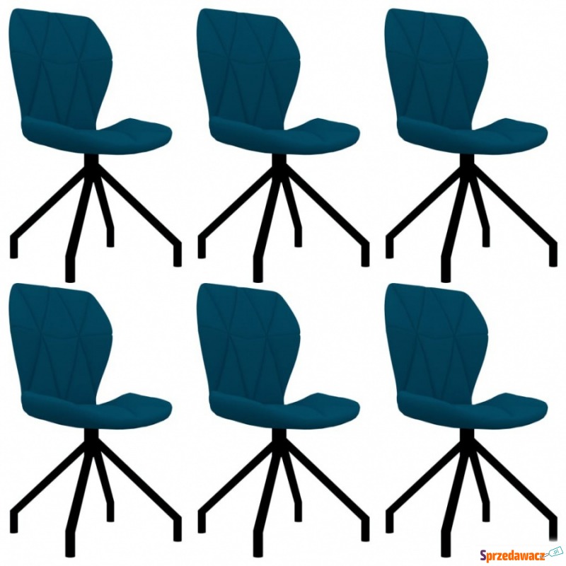 Krzesła do kuchni 6 szt. niebieskie sztuczna skóra - Krzesła kuchenne - Karbowo
