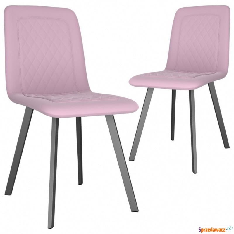 Krzesła stołowe, 2 szt., różowe, aksamit - Krzesła kuchenne - Koszalin
