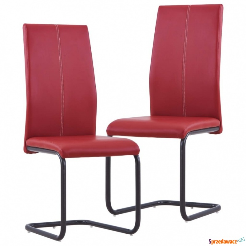 Krzesła stołowe, wspornikowe, 2 szt., czerwone,... - Krzesła kuchenne - Orzesze