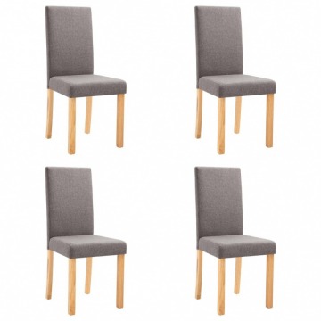 Krzesła stołowe, 4 szt., kolor taupe, tapicerowane tkaniną