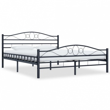 Rama łóżka, czarna, stalowa, 180 x 200 cm