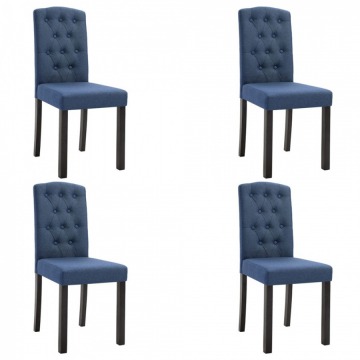 Krzesła do jadalni 4 szt. niebieskie tapicerowane tkaniną