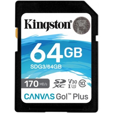 Kingston SDXC Canvas Go Plus 64GB 170R C10 UHS-I U3 V30