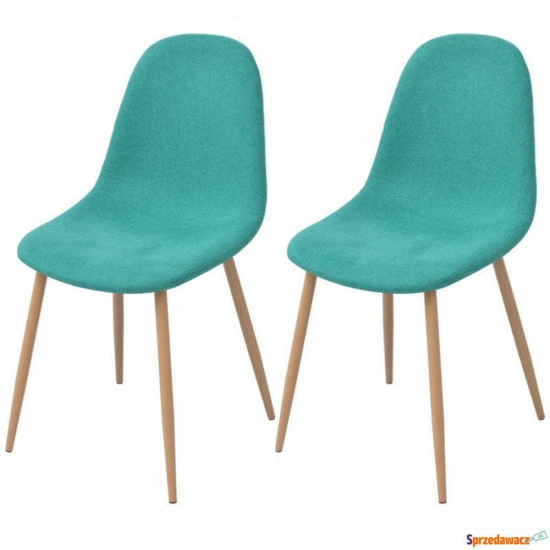 Krzesła stołowe, 2 szt., zielone, tkanina - Krzesła kuchenne - Świętochłowice