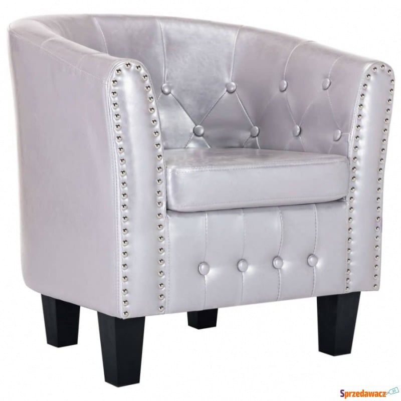 Fotel klubowy, lśniący srebrny, sztuczna skóra - Krzesła biurowe - Tarnowskie Góry