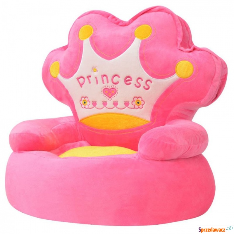 Fotel dla dzieci PRINCESS, pluszowy, różowy - Meble dla dzieci - Świdnik