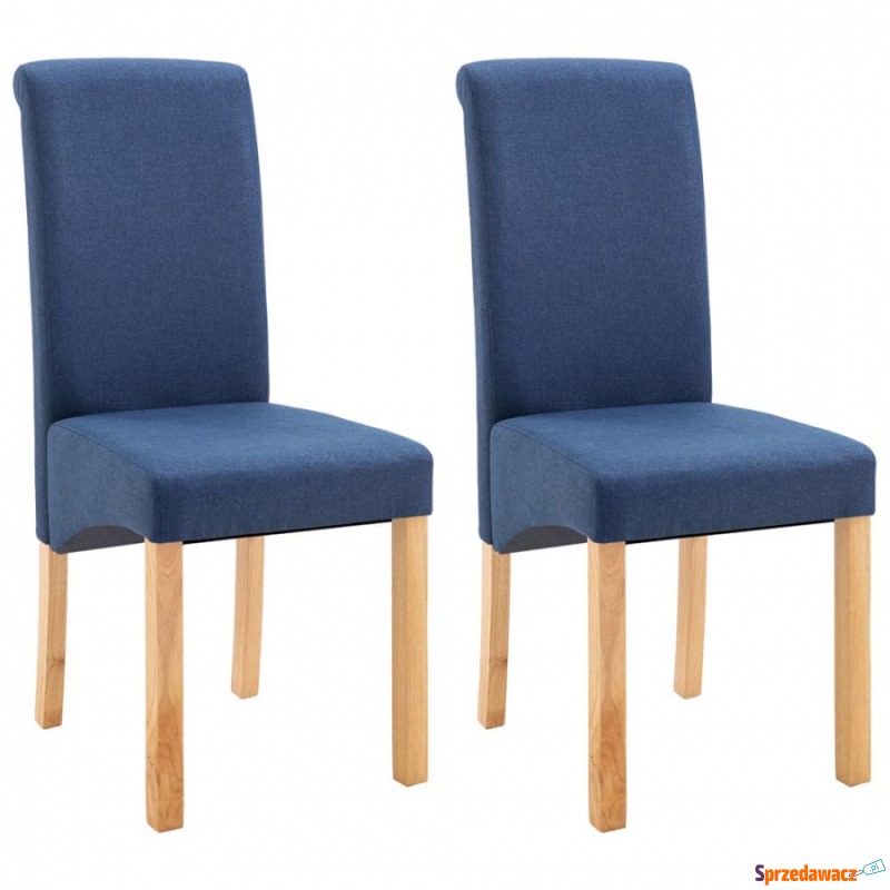 Krzesła do jadalni 2 szt. niebieskie tapicerowane... - Krzesła do salonu i jadalni - Krosno
