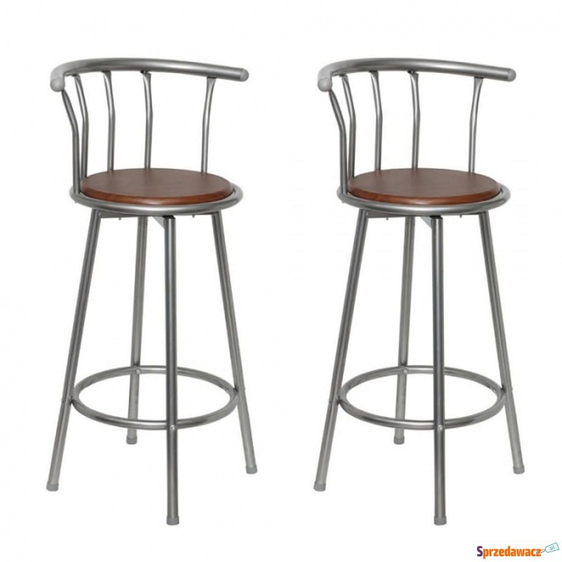 Krzesła barowe 2 szt. brązowe stalowe - Taborety, stołki, hokery - Skierniewice