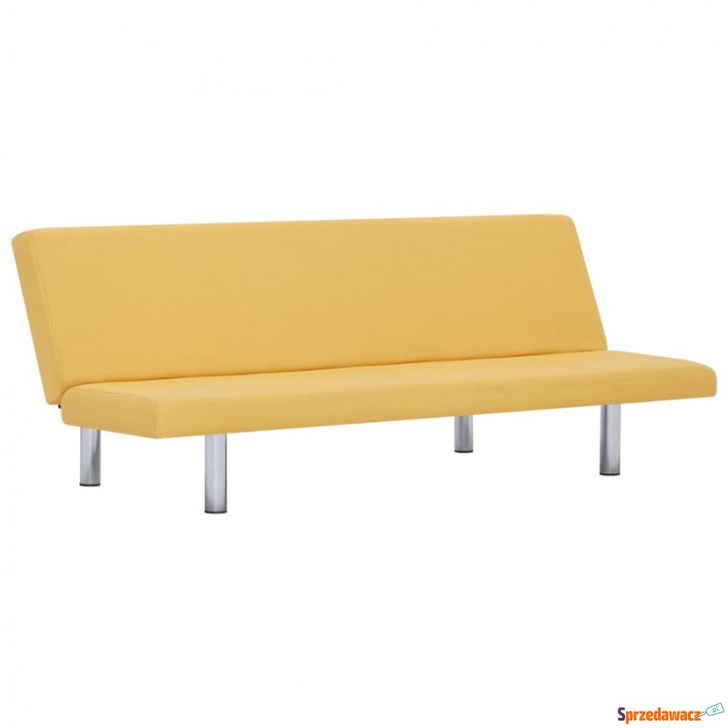 Sofa rozkładana żółta poliester - Sofy, fotele, komplety... - Zgorzelec