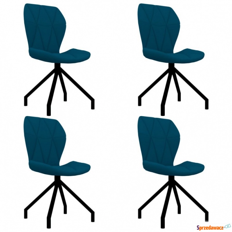 Krzesła do kuchni 4 szt. niebieskie sztuczna skóra - Krzesła kuchenne - Mysłowice