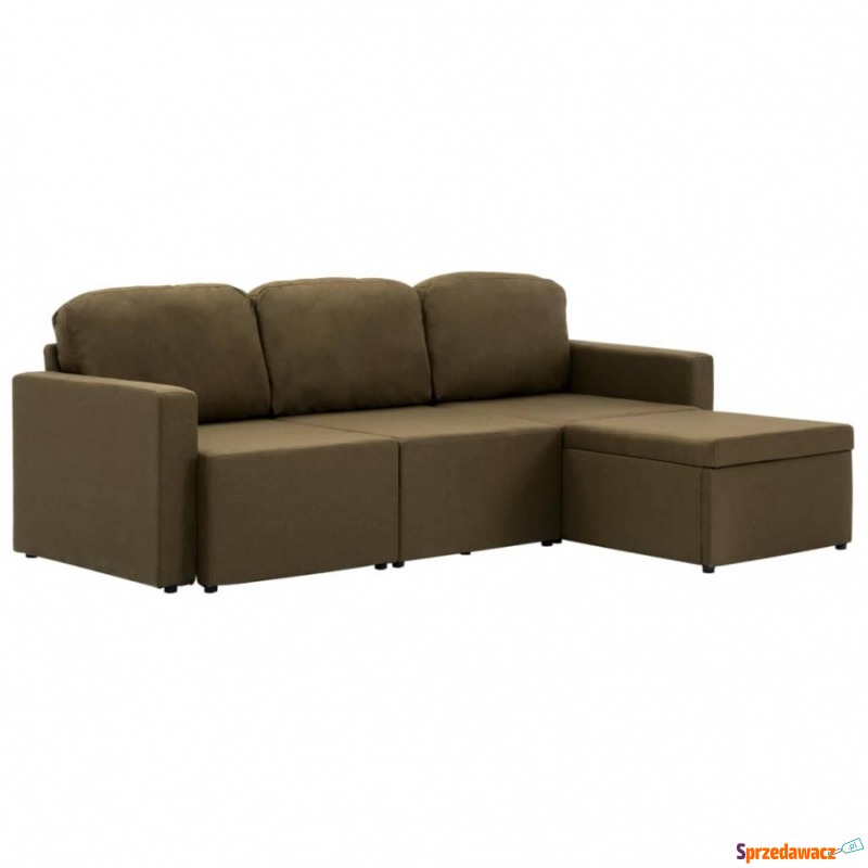 3-osobowa kanapa modułowa, brązowa, tkanina - Sofy, fotele, komplety... - Pruszków