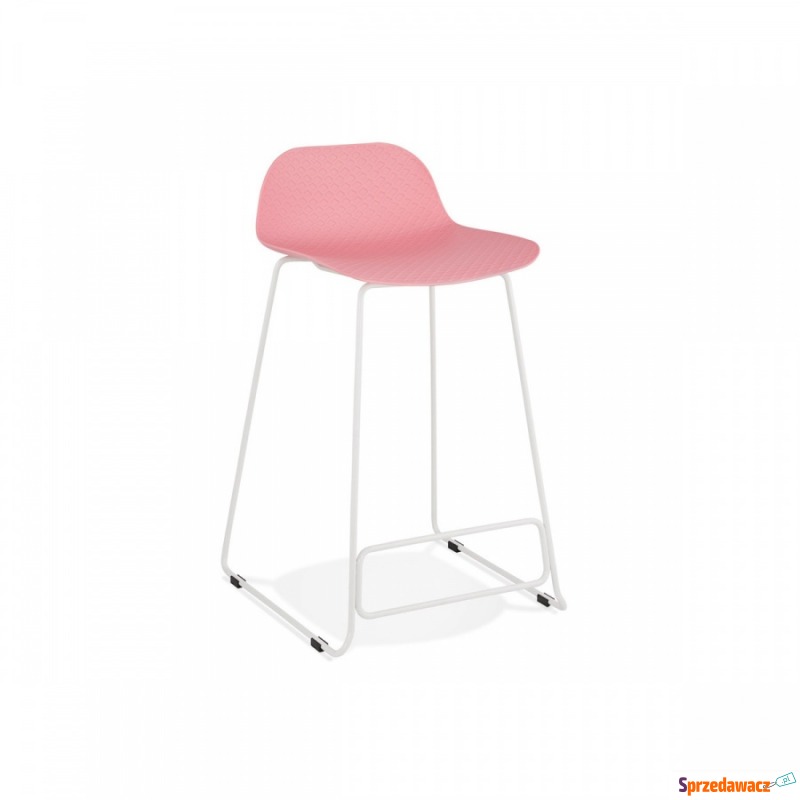 Hoker Kokoon Design Slade Mini różowy nogi białe - Taborety, stołki, hokery - Sopot