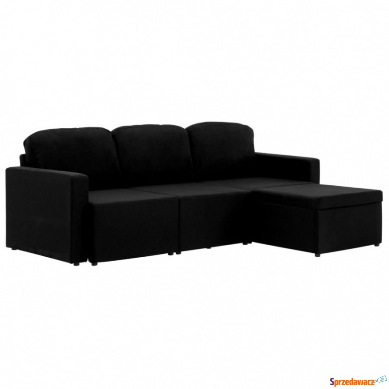 3-osobowa kanapa modułowa, czarna, tkanina - Sofy, fotele, komplety... - Nowogard