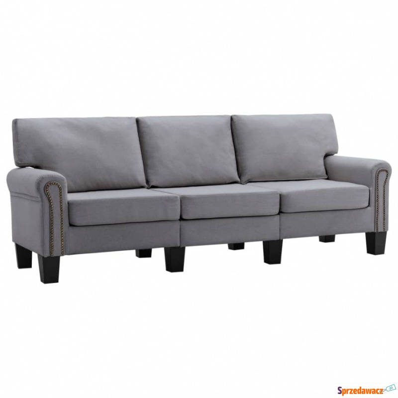 3-osobowa sofa, jasnoszara, tapicerowana tkaniną - Sofy, fotele, komplety... - Zamość