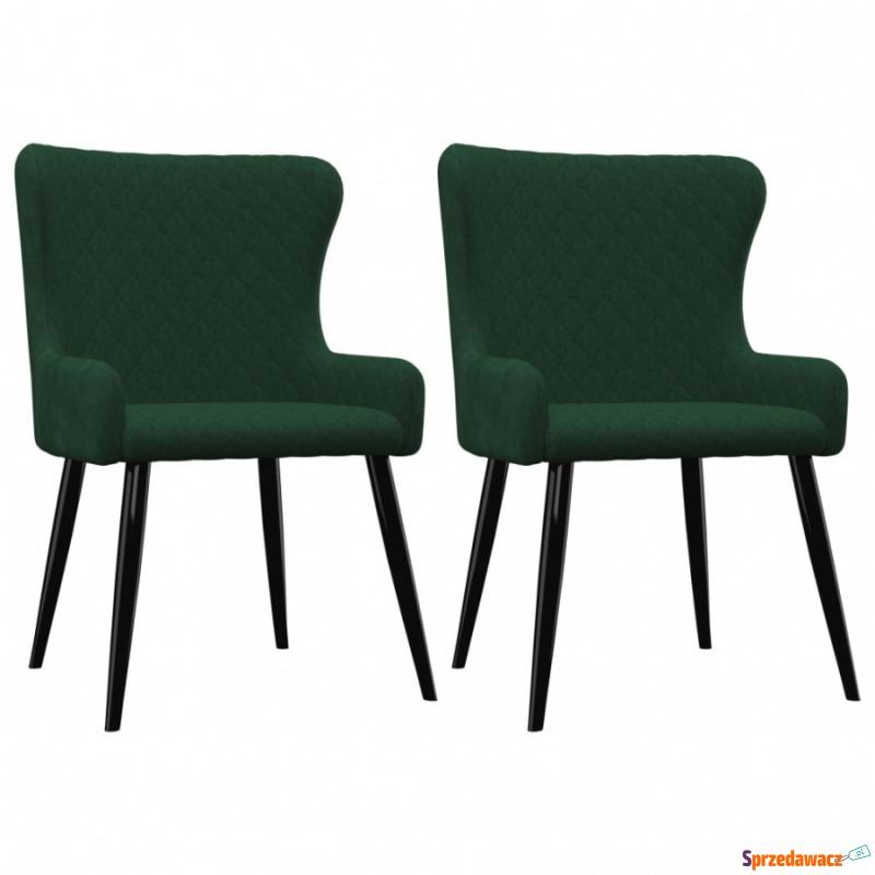 Krzesła do jadalni, 2 szt., zielone, aksamit - Krzesła do salonu i jadalni - Włocławek