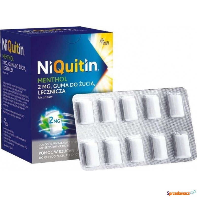 Niquitin menthol guma do żucia 2mg x 100 sztuk - Pozostałe artykuły - Gierałcice