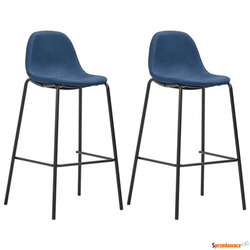 Krzesła barowe 2 szt. niebieskie tapicerowane... - Taborety, stołki, hokery - Czeladź