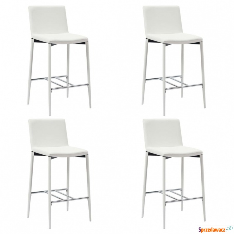 Krzesła barowe 4 szt. białe sztuczna skóra - Taborety, stołki, hokery - Legnica