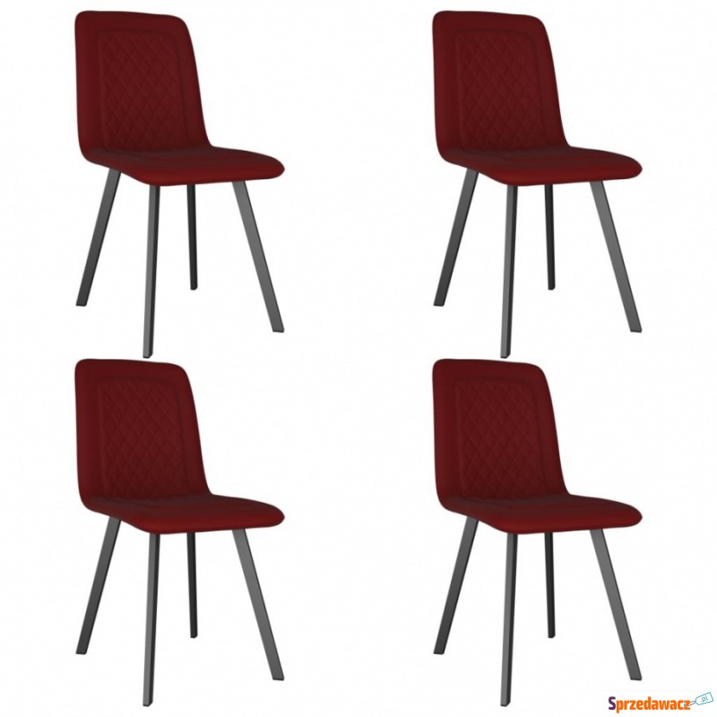 Krzesła do kuchni 4 szt. czerwone aksamitne - Krzesła kuchenne - Kutno