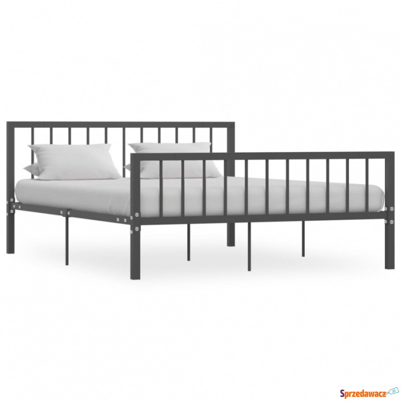Rama łóżka, szara, metalowa, 160 x 200 cm - Łóżka - Tarnowiec